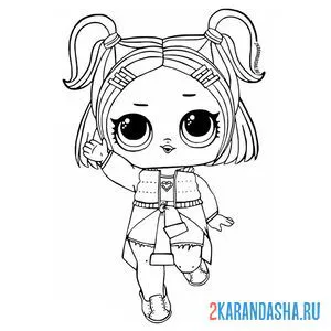 Раскраска кукла лол с двумя хвостиками (vrqt) онлайн
