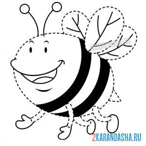 Раскраска пчелка по точкам онлайн