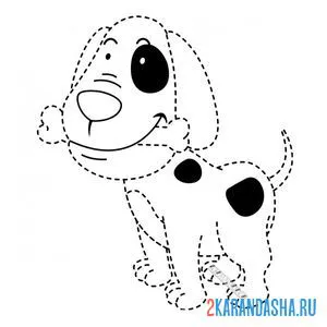 Онлайн раскраска собачка с косточкой