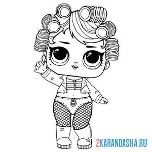 Раскраска кукла лол танцовщица (go go queen) онлайн