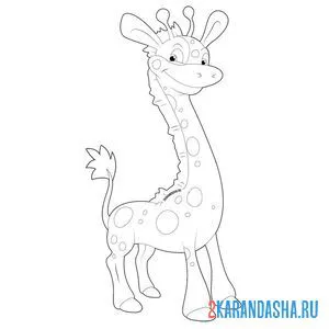 Раскраска пятнистый жирафик онлайн