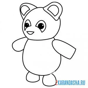 Раскраска адопт ми пет панда онлайн