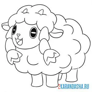 Раскраска овечка вулу онлайн