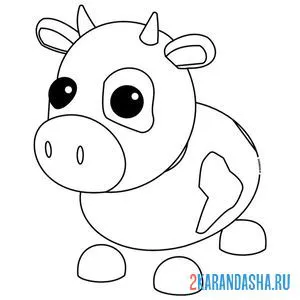 Онлайн раскраска адопт ми пет корова