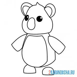Раскраска адопт ми пет коала онлайн
