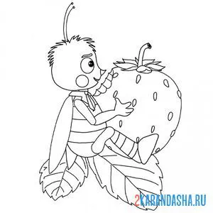 Раскраска пчеленок тема ест клубничку из лунтика онлайн