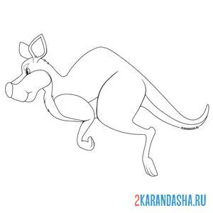 Раскраска прыгучий кенгуру онлайн