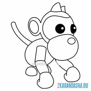 Раскраска адопт ми пет обезьянка онлайн
