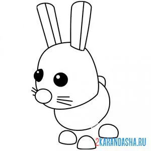 Раскраска адопт ми пет кролик онлайн
