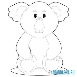 Раскраска коала сидит онлайн