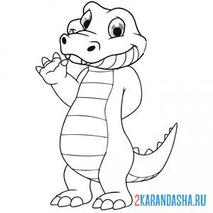 Раскраска скромный крокодил онлайн