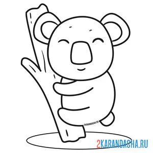 Раскраска пушистая коала онлайн