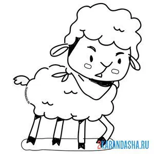 Распечатать раскраску суровая овечка на А4