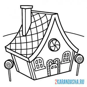 Раскраска карамельный дом онлайн
