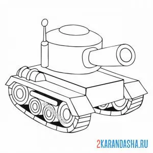 Онлайн раскраска игрушечная моделька танка