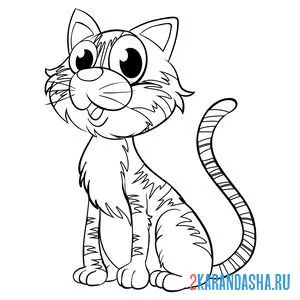 Раскраска ушастый кот онлайн