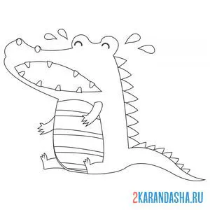 Раскраска крокодил плачет онлайн