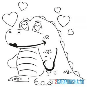 Раскраска крокодил влюблен онлайн