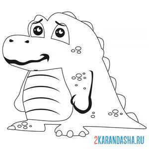 Раскраска крокодил грустит онлайн