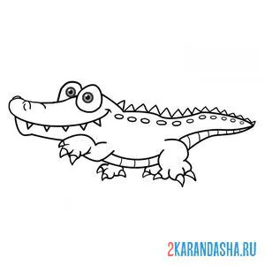 Раскраска добрый крокодил онлайн