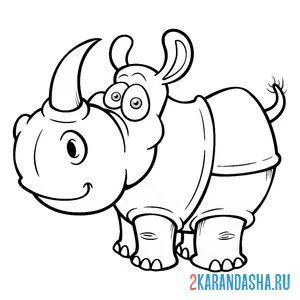 Раскраска носорог онлайн