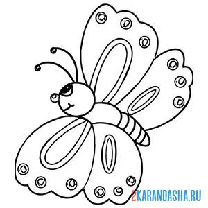 Онлайн раскраска бабочка для ребенка