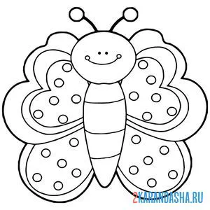 Раскраска бабочка для детишек онлайн
