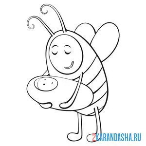 Раскраска пчелка мама онлайн