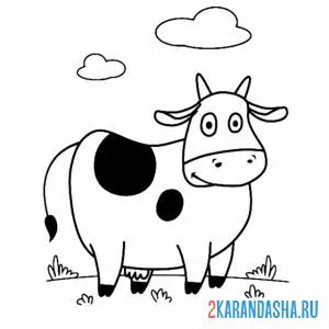 Раскраска корова из мультика онлайн