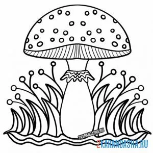Раскраска рисунок гриба онлайн