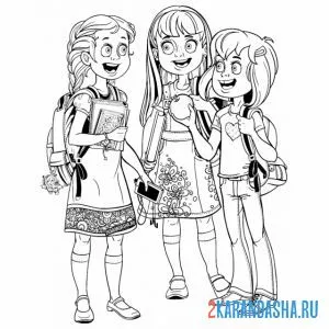 Раскраска девочки одноклассницы онлайн