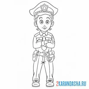 Раскраска полицейский на страже закона онлайн
