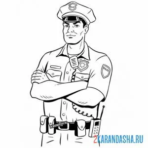 Раскраска строгий полицейский онлайн