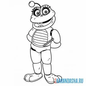 Раскраска счастливая лягушка аниматроник онлайн