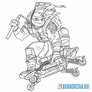 Раскраска микеланджело черепашки-ниндзя онлайн