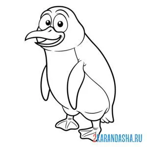 Распечатать раскраску пингвин свободный на А4