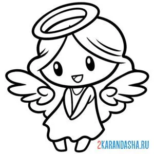 Раскраска милый ангелочек онлайн