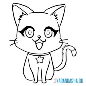 Раскраска гача лайф котик онлайн