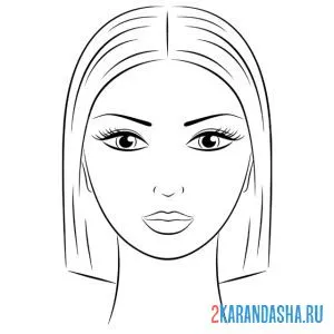 Раскраска модель для макияжа онлайн
