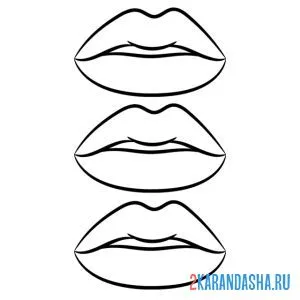 Раскраска много пухлых губ онлайн