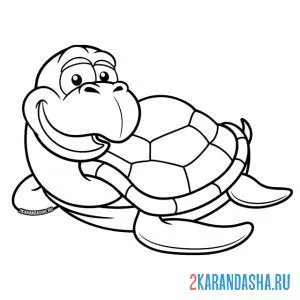 Раскраска мультяшка черепаха онлайн