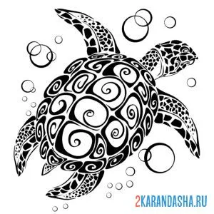 Раскраска черепаха арт онлайн
