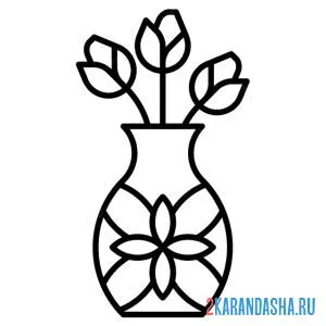 Раскраска простой рисунок вазы онлайн