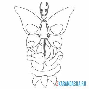 Раскраска элина бабочка онлайн