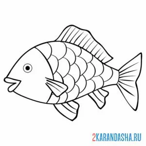 Раскраска речная рыба онлайн