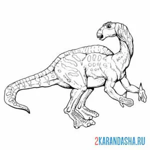 Распечатать раскраску игуанодон динозавр на А4