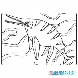 Распечатать раскраску шонизавр водный динозавр на А4