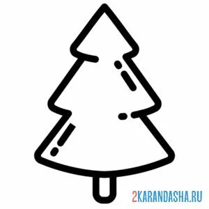 Раскраска простая елка для малышей онлайн