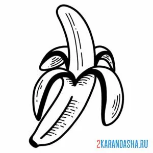 Раскраска бананчик чищенный онлайн