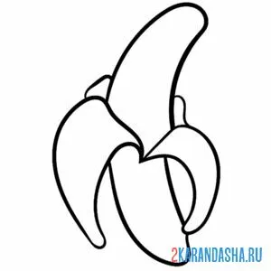 Раскраска банан вид сбоку онлайн